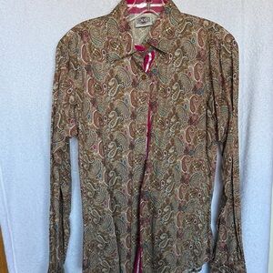 Women’s Paisley Long Sleeve button down Shirt size medium